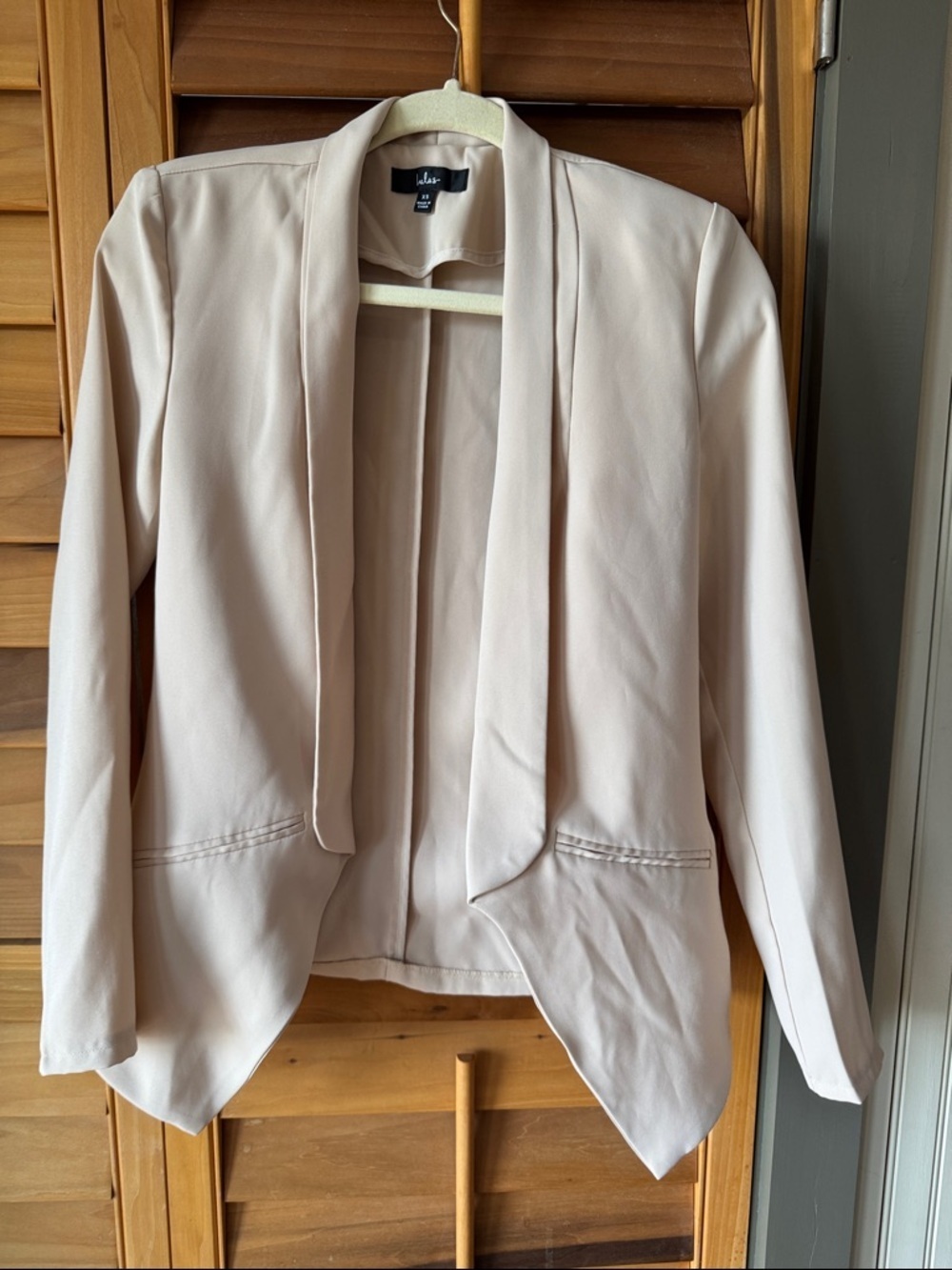 Lulu's Cream Lightweight Open-Front Draped Blazer size XS